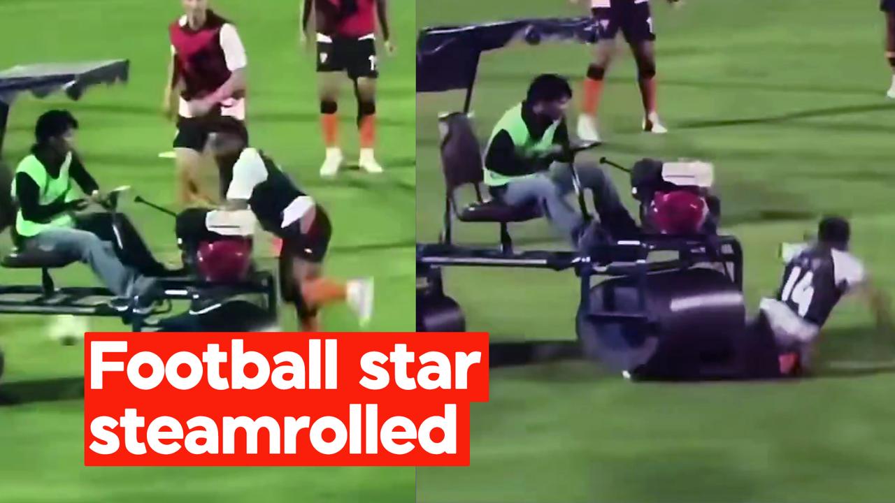 News in 90 seconds: Ex-England football star flattened by pitch roller