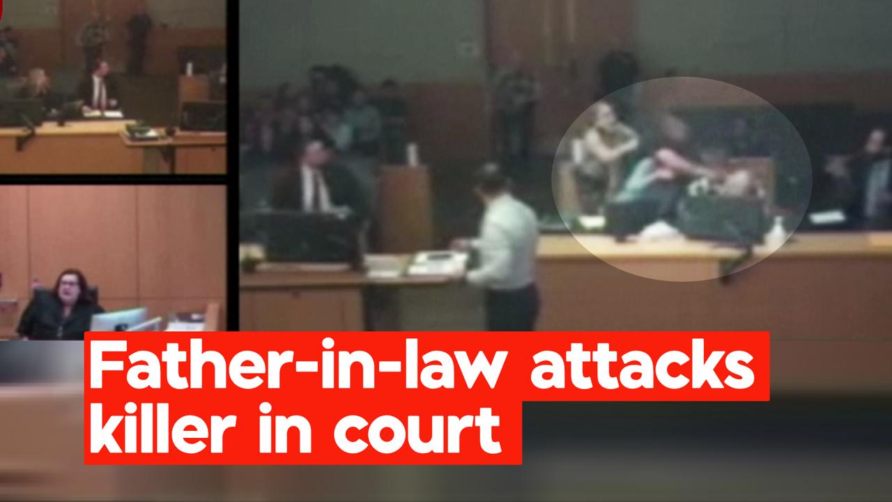 News in 90 seconds: Moment man attacks killer in US courtroom