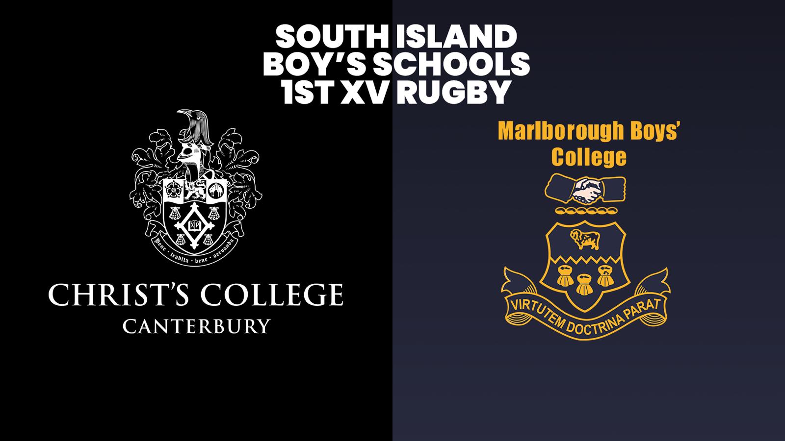 Christ's College v Marlborough Boys