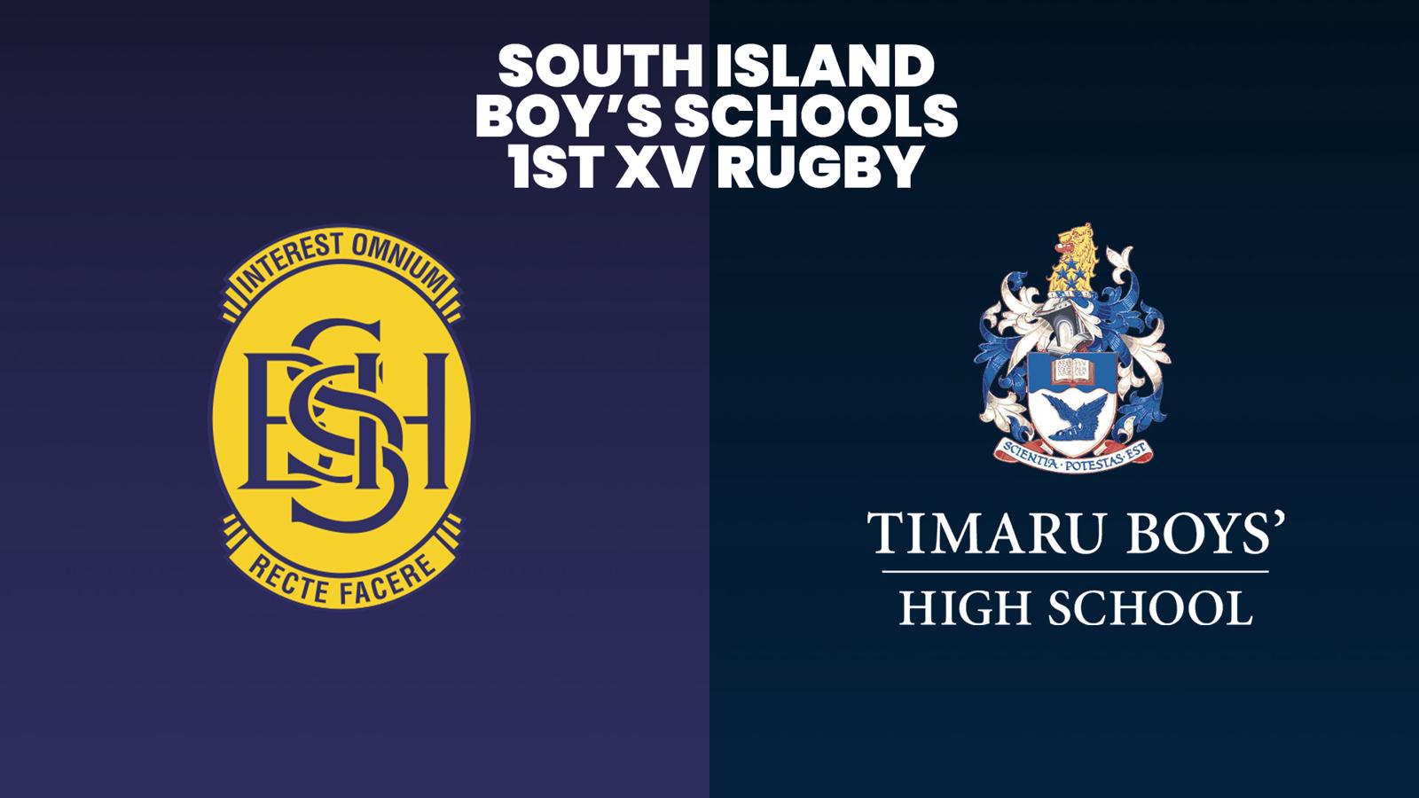 Shirley Boys v Timaru Boys