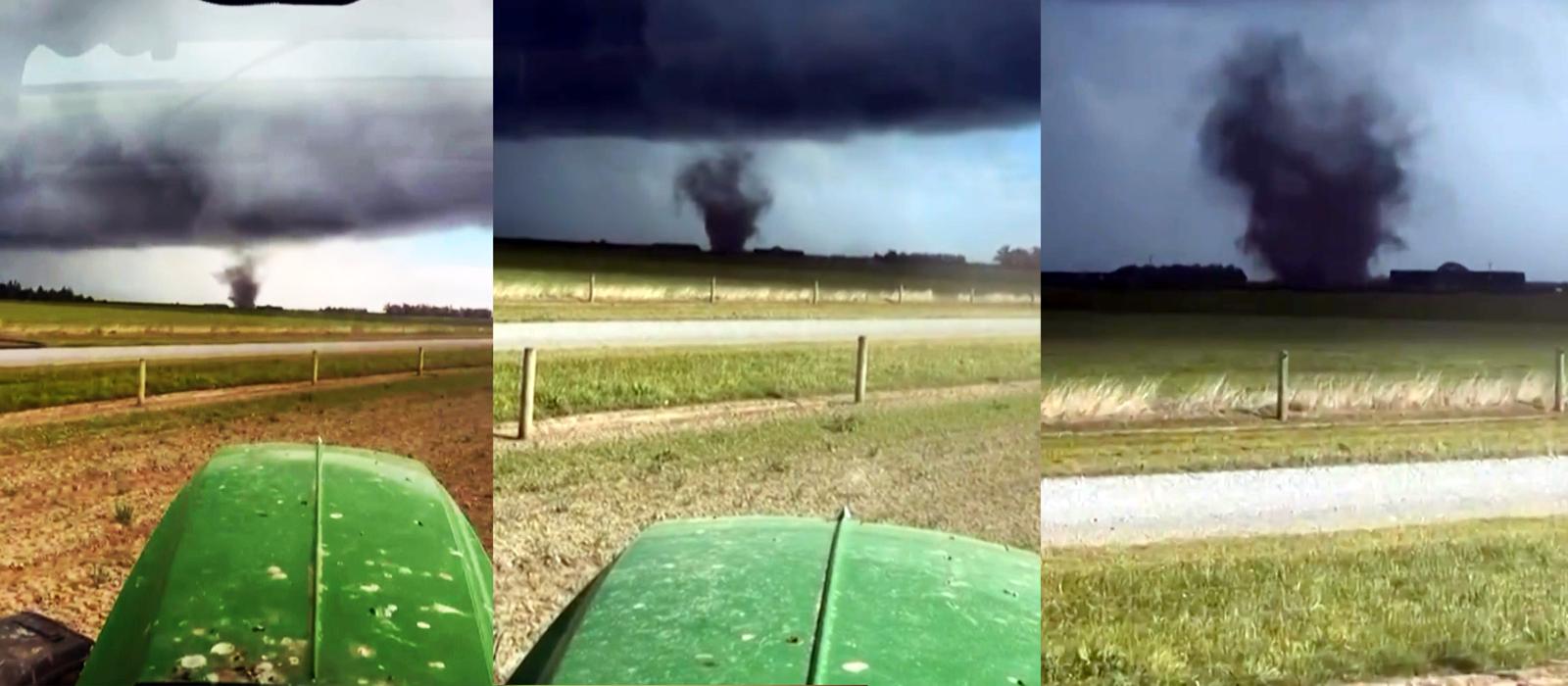Watch: Farmer stunned as tornado swirls over Canterbury paddock