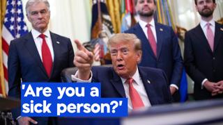 Trump lashes out at multiple reporters at Oval Office announcement