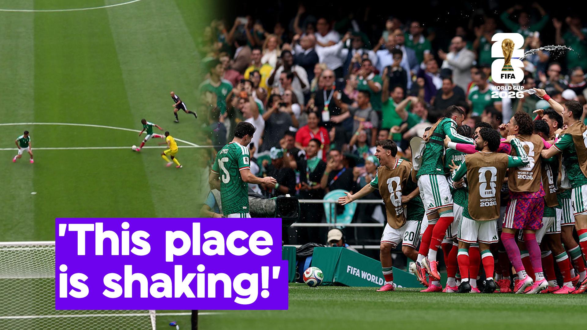 Stadium erupts as Mexico score first goal of World Cup