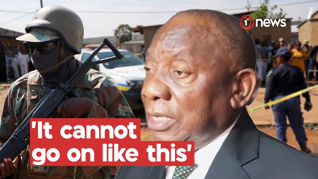 Watch: South African president's plea after mass shootings kill 27