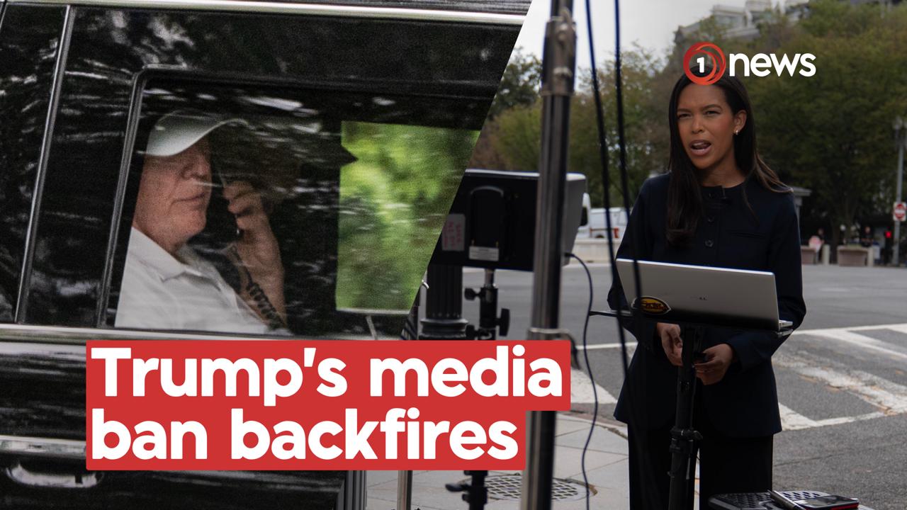 Trump's speech goes silent as main TV networks stage boycott over media ban