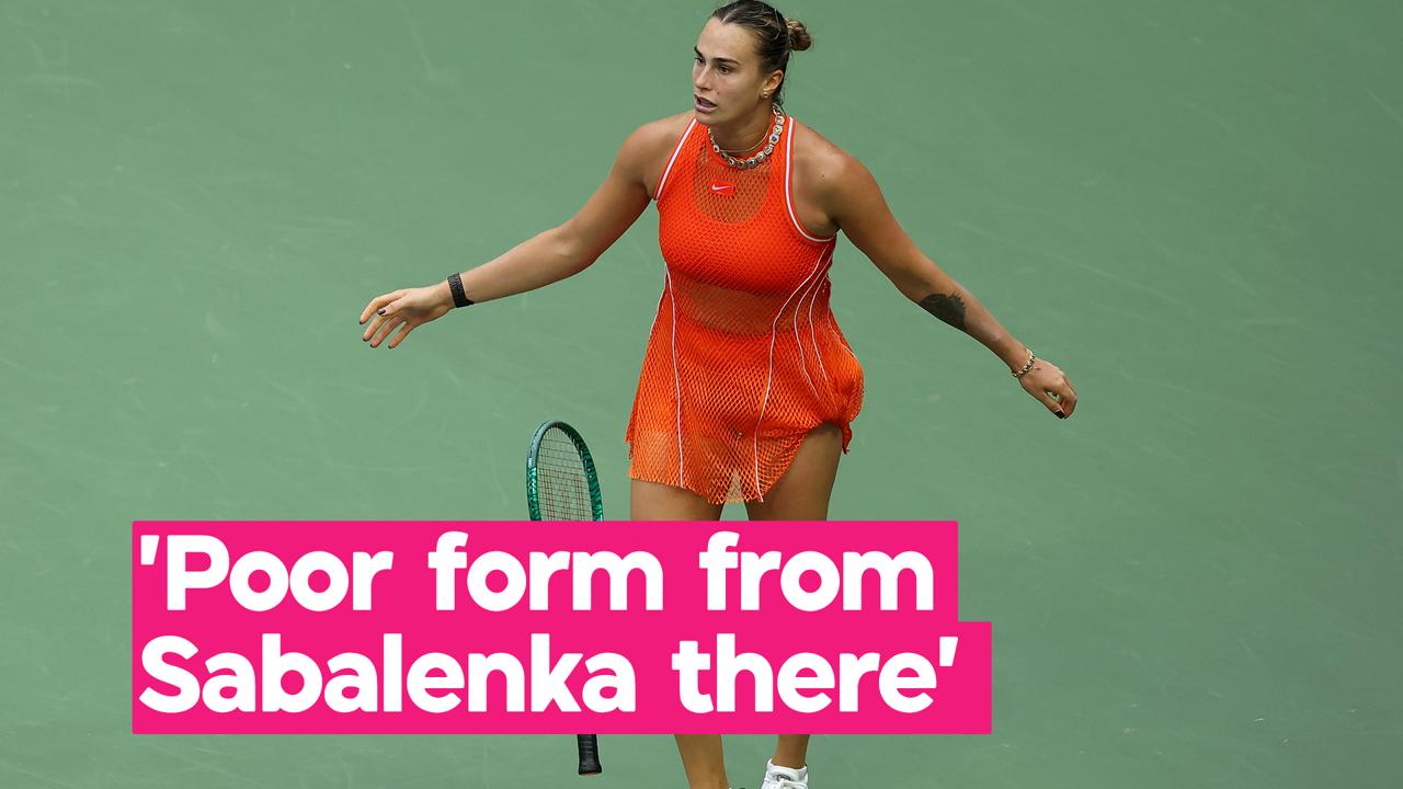 Moment Sabalenka smashes her racket on court after US Open final loss